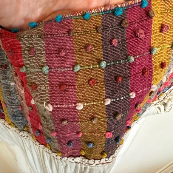 Mexican Chiappas Hand Embroidered Soft Natural Cotton Midi Dress Mayan Style HTF - Picture 2 of 12